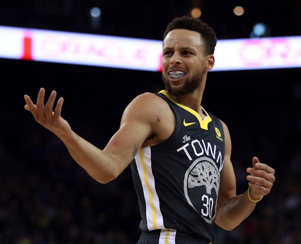 Warriors guard Stephen Curry was puzzled by a referee’s call in a recent game. Many other players have shown their displeasure this season about how