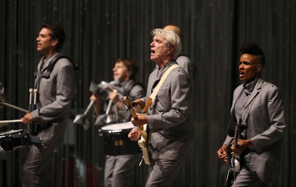 David Byrne and his band Thursday night at the Orpheum in Minneapolis.