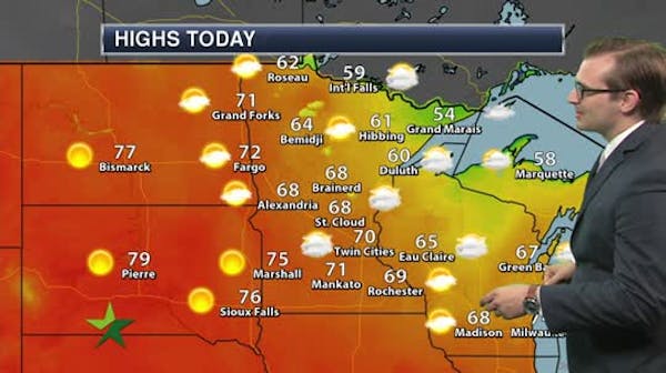 Evening forecast: Low of 56 and clear; warmer Monday