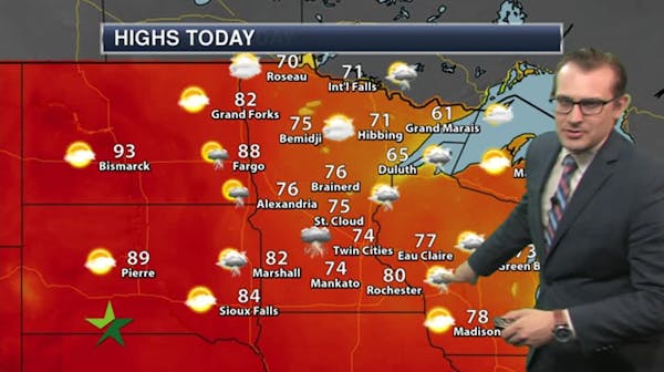 Evening forecast: Low of 67; clouds and maybe rain continue