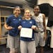 The Lynx trio of, from left, Maya Moore, Lindsay Whalen and Rebekkah Brunson posed in the locker room at Capital One Arena on Thursday after an 88-80 