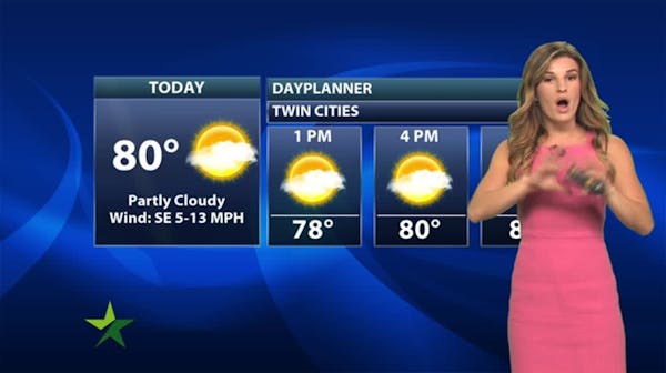 Afternoon forecast: Partly cloudy, high 80