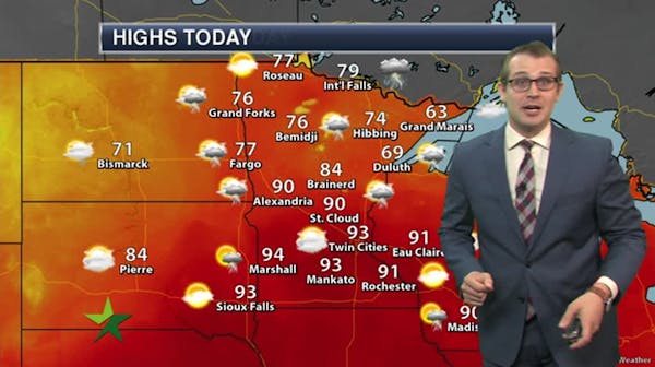 Evening forecast: Steamy and stormy, low 77