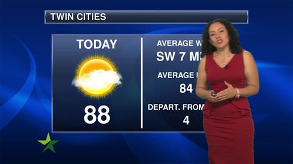 Afternoon forecast: Sunny with a high of 89