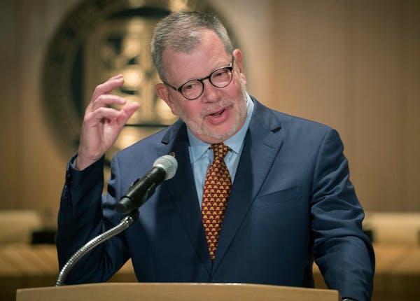 University of Minnesota President Eric Kaler announced that he is leaving effective July 2019 at the McNamara Alumni Center, Friday, July 13, 2018 in 