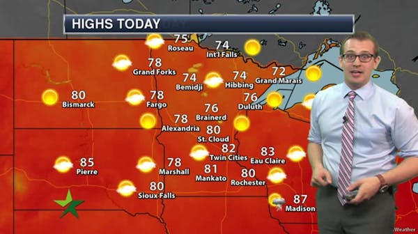 Afternoon forecast: Mostly sunny, high 82