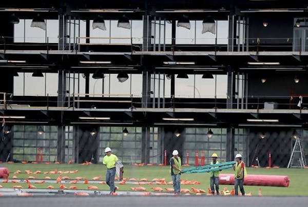 Workers were back on the site Tuesday where a Topgolf driving range is moving closer to completion.