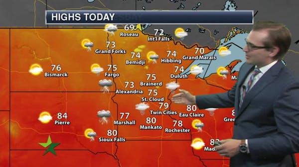 Morning forecast: Showers and PM T-storm, high of 77
