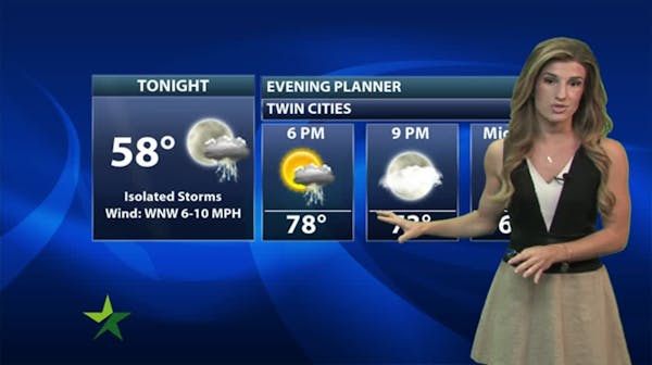 Evening forecast: Low of 59; cooldown after possible rain