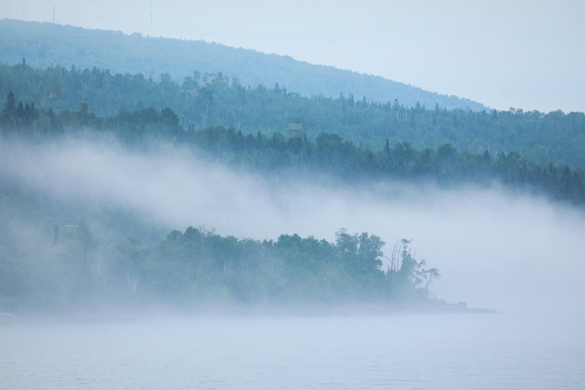 Three days of rain and fog rolled in off Lake Superior near Grand Marais.