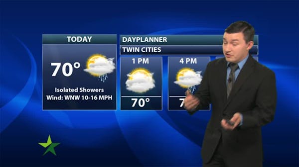 Afternoon forecast: Few showers, high 70