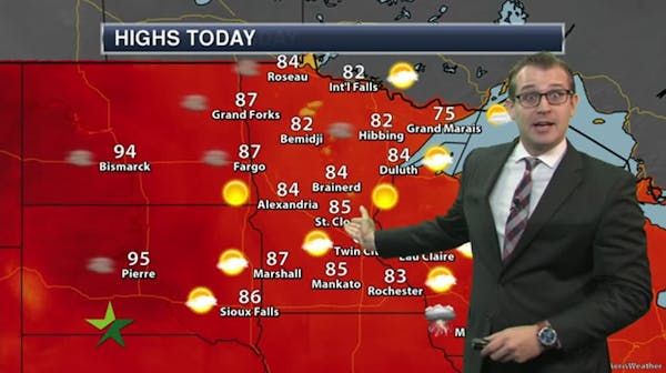 Afternoon forecast: Mostly sunny, high 89
