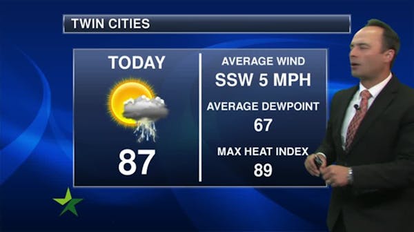 Morning forecast: Scattered T-storms this afternoon, high of 83