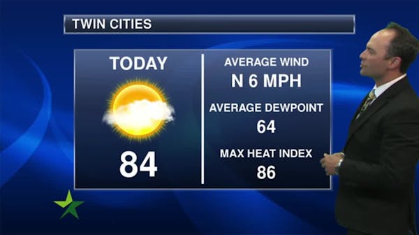 Afternoon forecast: Mostly sunny, high 84