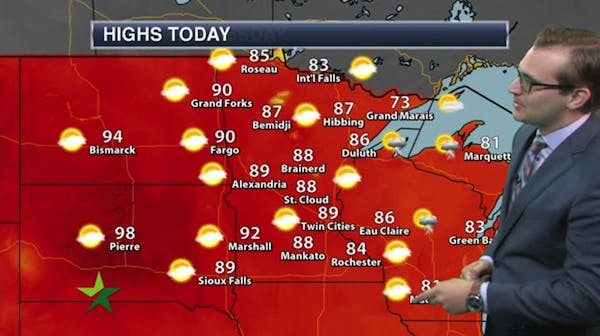 Afternoon forecast: Sunny and warm, high 89