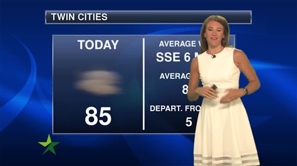 Morning forecast: High of 85; scattered thunderstorms later