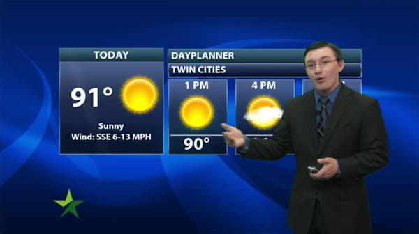 Morning forecast: Hot and sunny, high of 91