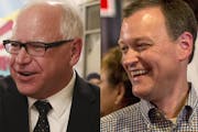 Newer kids on the block: DFLer Tim Walz, left, and Republican Jeff Johnson won their respective gubernatorial primaries on Tuesday. Their opponents in