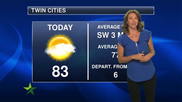 Morning forecast: Becoming partly sunny, high 83