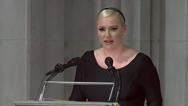 Meghan McCain directs eulogy message at Trump