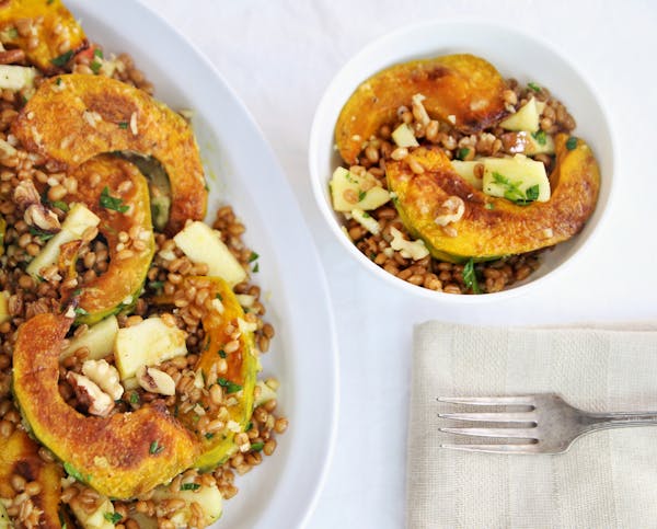 Wheat Berry, Squash and Apple Salad.