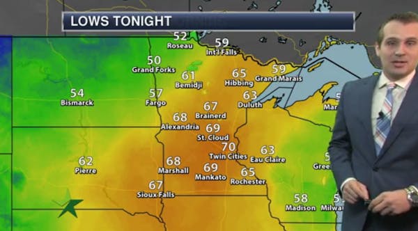 Evening forecast: Warm and muggy; low 70