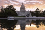 FILE - in this Oct. 10, 2017, file photo, the U.S. Capitol is seen at sunrise, in Washington. Voter reluctance to pursue impeachment by Congress comes