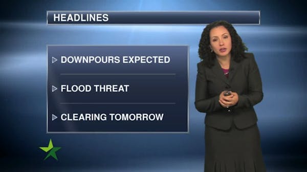 Evening forecast: Low of 65; more rain, some of it heavy, and possible flooding