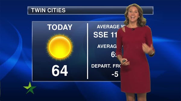 Afternoon forecast: Sunny and cool, high 64