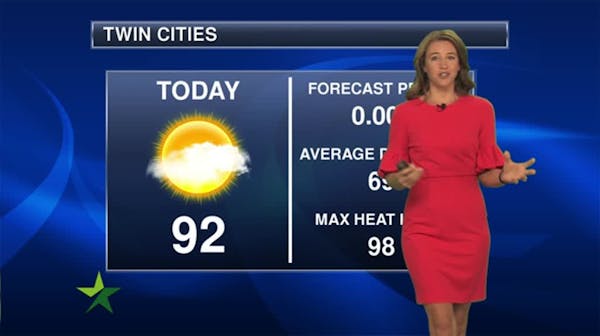 Afternoon forecast: Hot and humid; high 92