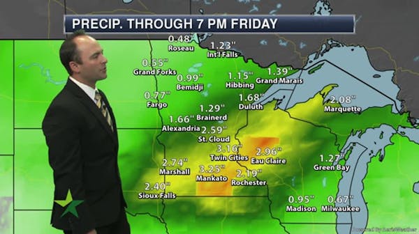 Morning forecast: Showers, T-storms, high of 69