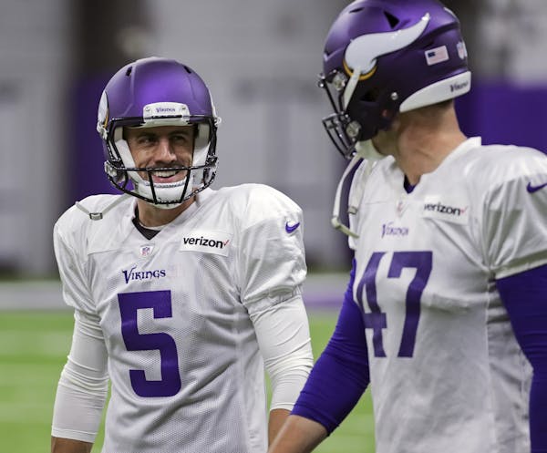 BRIAN PETERSON • brian.peterson@startribune.com
Vikings new kicker Dan Bailey (left) could be the Kirk Cousins of kickers —in other words the solu