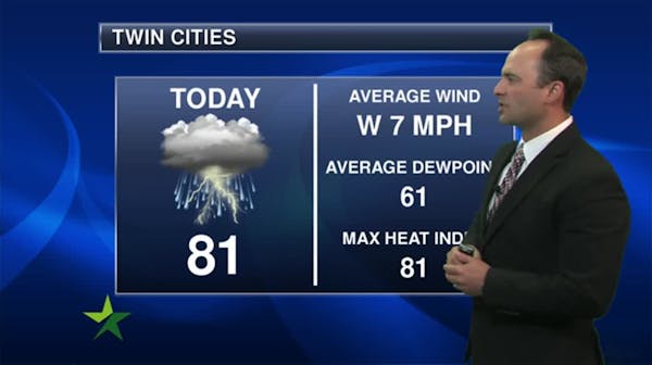 Morning forecast: Not as warm, high of 78, T-storms tonight