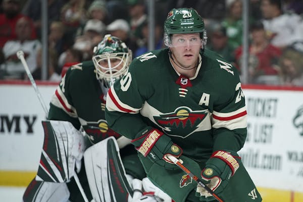 Ryan Suter tracked the play from in front of Devan Dubnyk on Wednesday night.