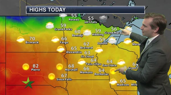 Evening forecast: Low of 48; some cloud cover with the cool