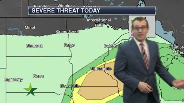 Evening forecast: Low of 54; showers and storms continue