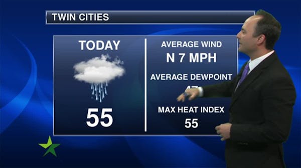 Morning forecast: Showers, high of 57