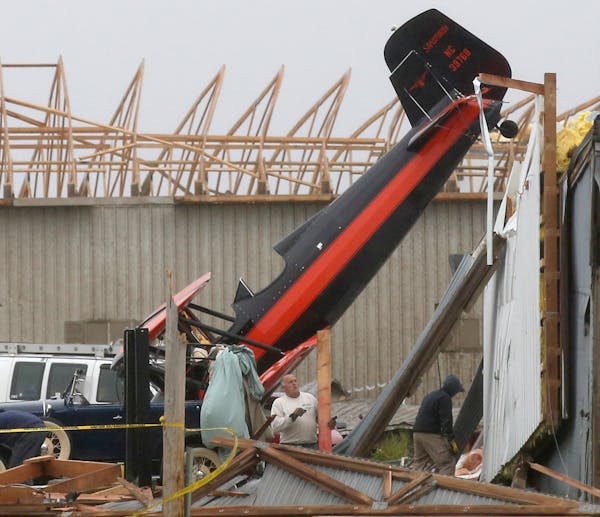 The Faribault Municipal Airport was hammered by a storm that wrecked havoc across southeastern Minnesota on Thursday.