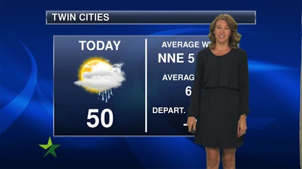 Afternoon forecast: Cloudy, some sprinkles; high 50