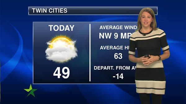 Afternoon forecast: Cloudy and cool, high 49