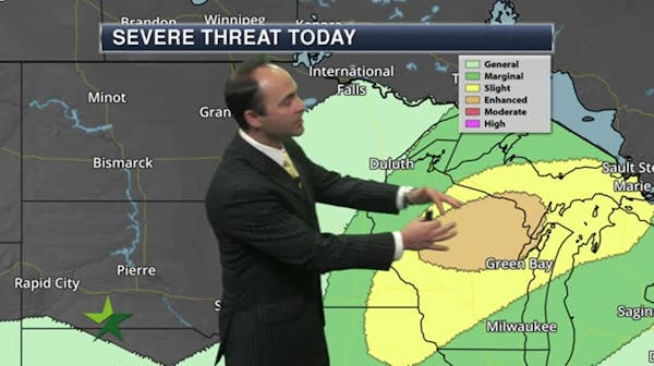 Morning forecast: Scattered T-storms, windy, high of 75