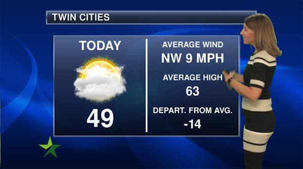 Morning forecast: Cool and cloudy, high 49