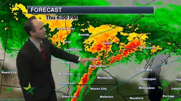 Afternoon forecast: Rain and T-storms; high 67