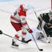 Wild goalie Devan Dubnyk stopped a shot by the Hurricanes' Martin Necas in the third period Saturday.