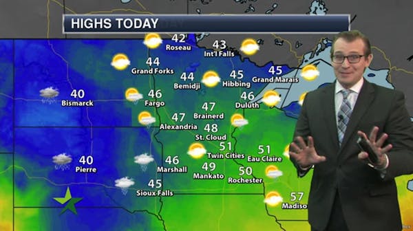 Evening forecast: Low of 42, with more clouds and late rain possible