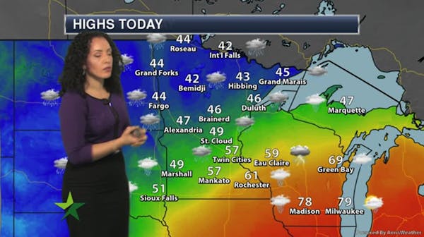 Afternoon forecast: Scattered showers, then steady rain tonight