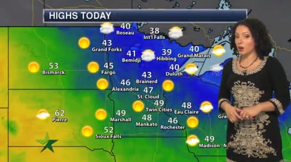 Afternoon forecast: Mostly sunny and cool; high 49