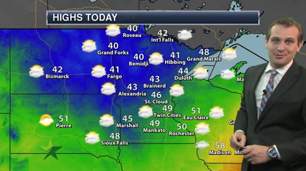 Evening forecast: Low of 39; more clouds but rain holds off until Sunday afternoon