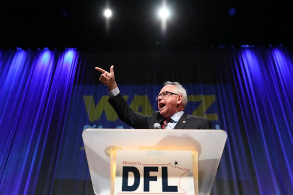 Gubernatorial candidate Tim Walz spoke at the DFL State Convention Saturday.