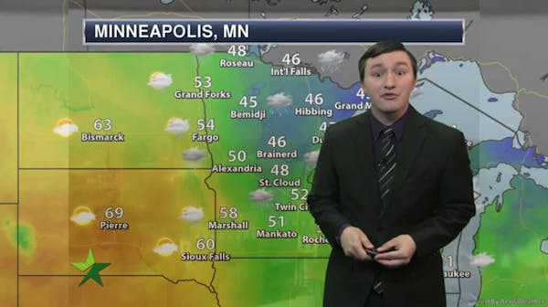 Afternoon forecast: Scattered showers, high 52